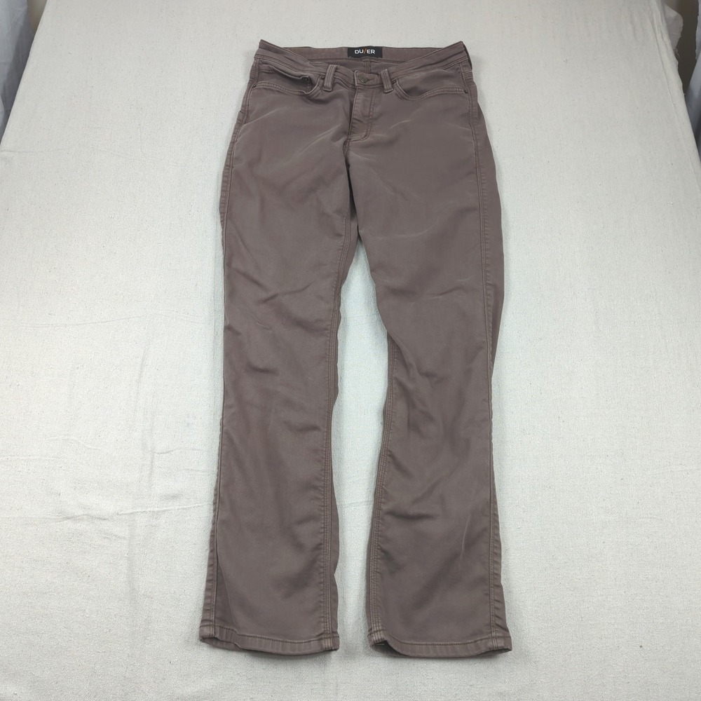 Du/er Pants Mens 32x32 Brown Straight Performance Stretch Casual